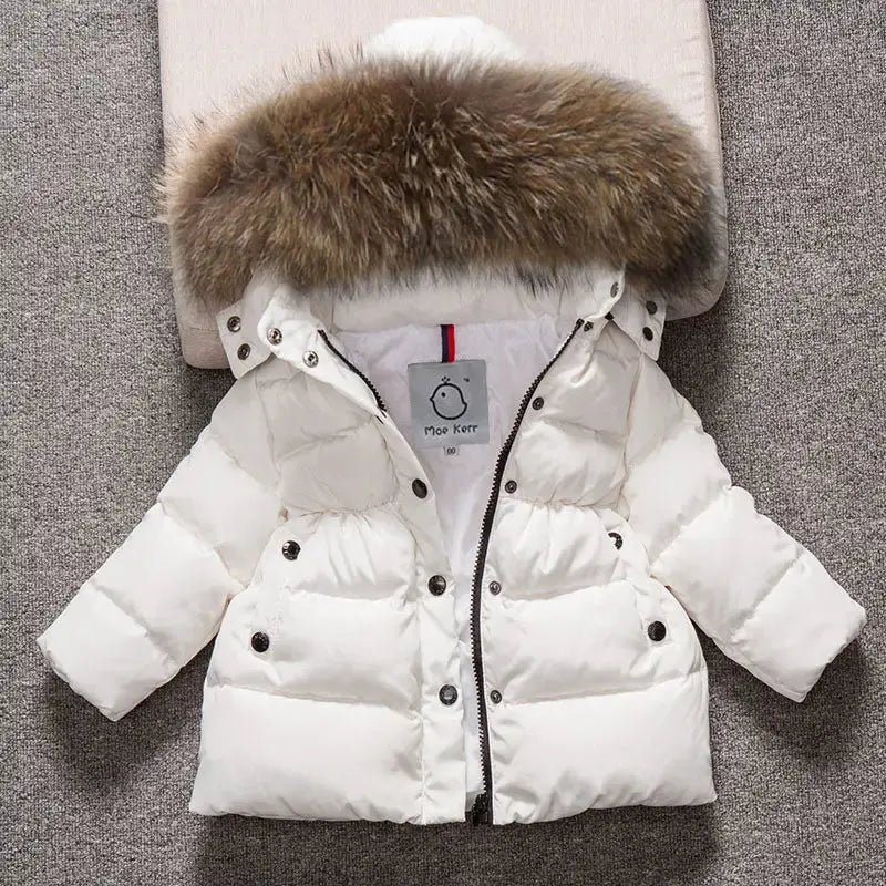 CozyCloud Unisex Baby Down Jacket - White / 100cm