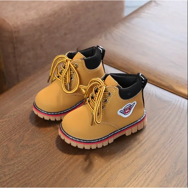 CozyCotton Tots: Velvet Warmth Boots 1-3Y - Yellow / 21