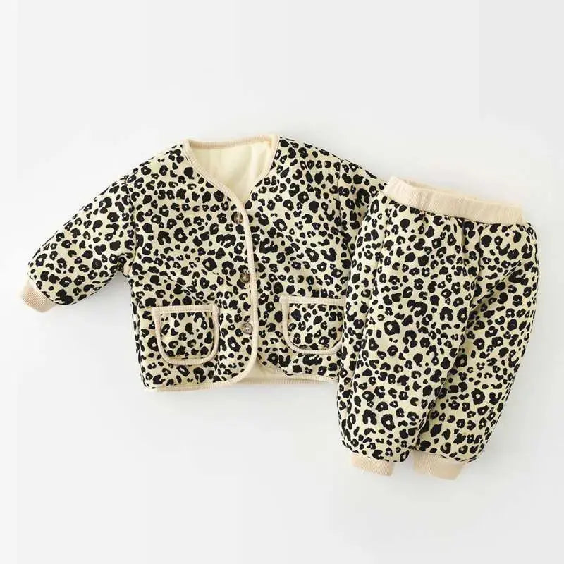 CozyCub Fleece Winter Baby Set - Leopard / 73cm