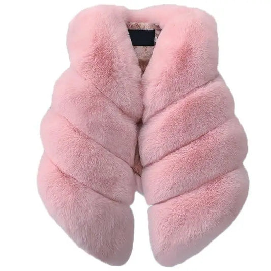 CozyCuddle: Baby Girl Winter Vest Coats - Pink / 80cm