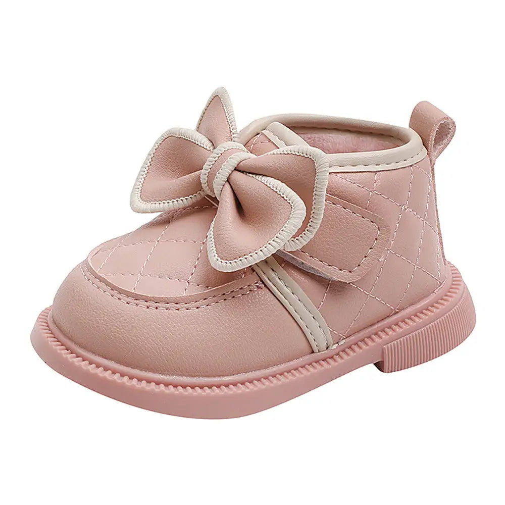 CozyKicks: Baby Girl Bow Cotton Shoes