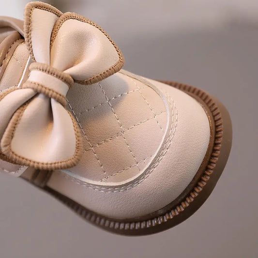 CozyKicks: Baby Girl Bow Cotton Shoes