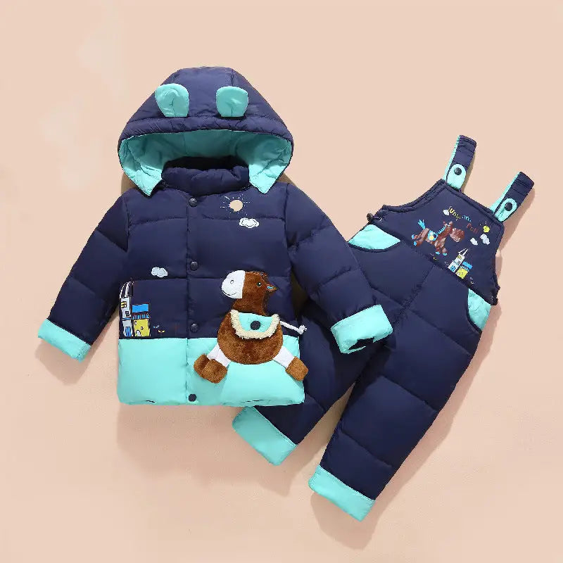 CozyKid Down Jacket Suit - Navy Blue / 80cm