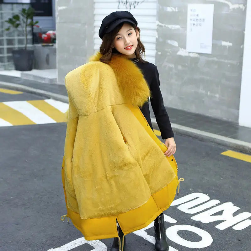 CozyKids Long Velvet-Lined Cotton Coats