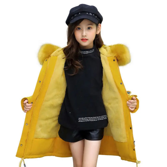 CozyKids Long Velvet-Lined Cotton Coats