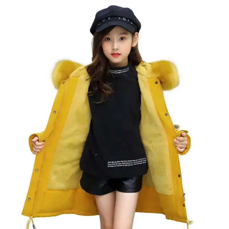 CozyKids Long Velvet-Lined Cotton Coats