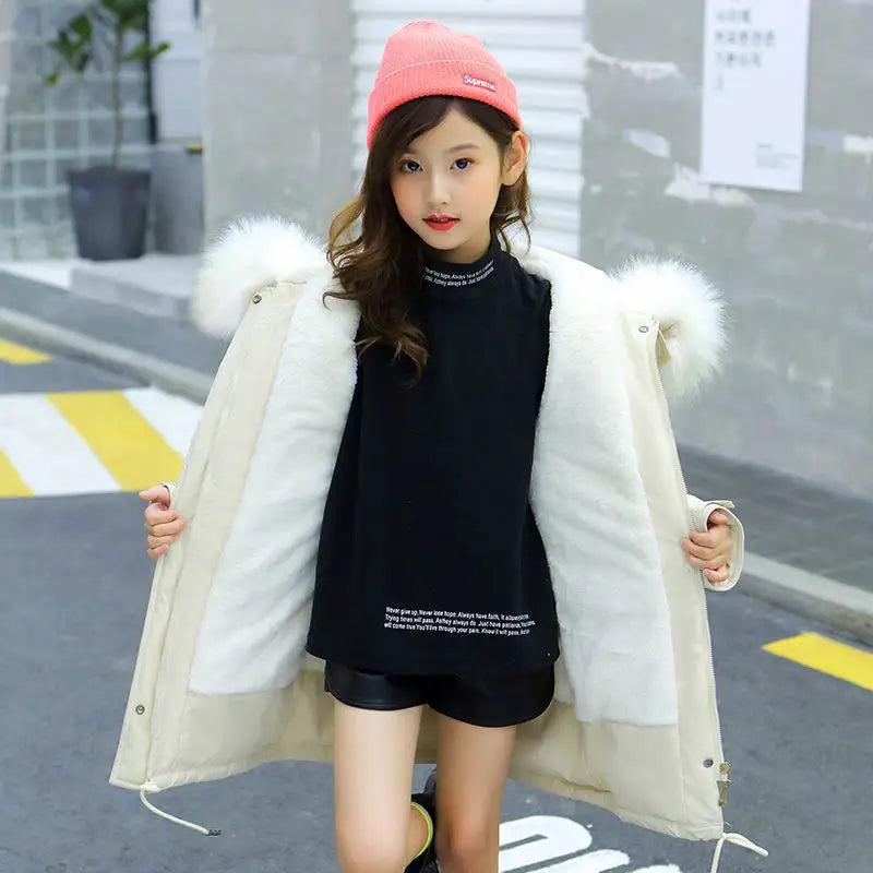 CozyKids Long Velvet-Lined Cotton Coats
