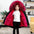 CozyKidz: Big Fur Collar Jackets for All Ages - Black with rose red / 110cm