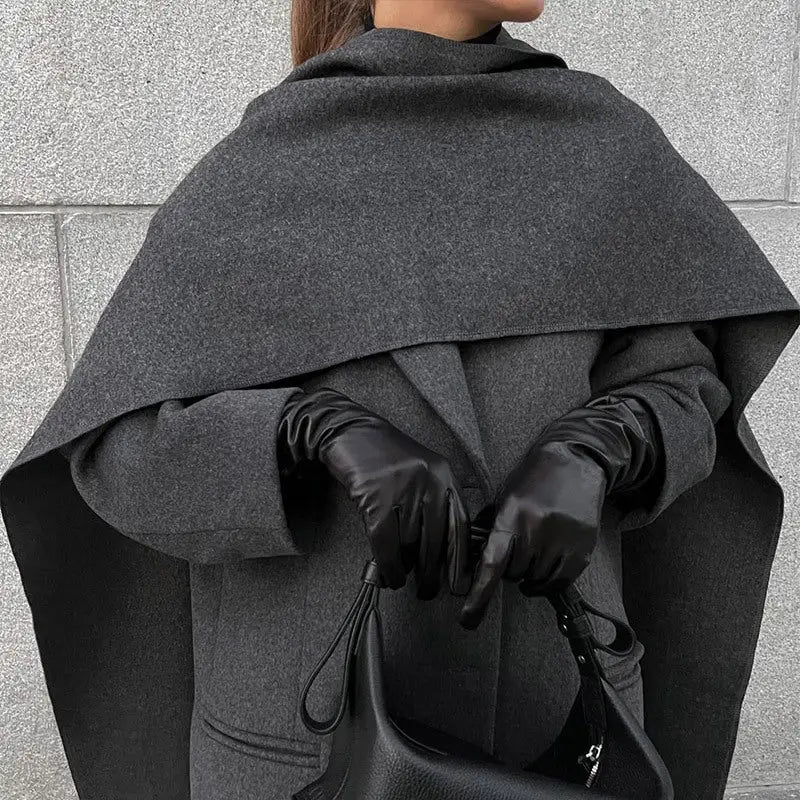 CozyScarf Collar Wool Coat