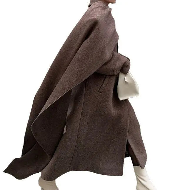 CozyScarf Collar Wool Coat