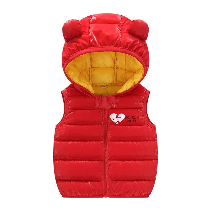 CozyVest Kids Hooded Jacket - Red / 80cm