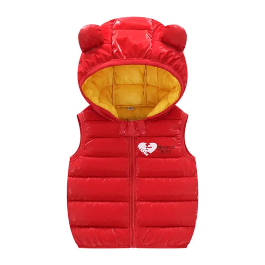 CozyVest Kids Hooded Jacket - Red / 80cm
