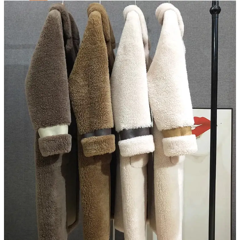 Fuzzy shearling coats.