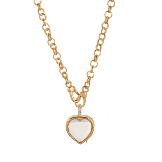 Crystal Locket Open and Close Photo Box Pendant Necklace - Love And Transparency
