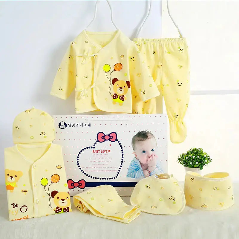 Yellow baby clothing set.