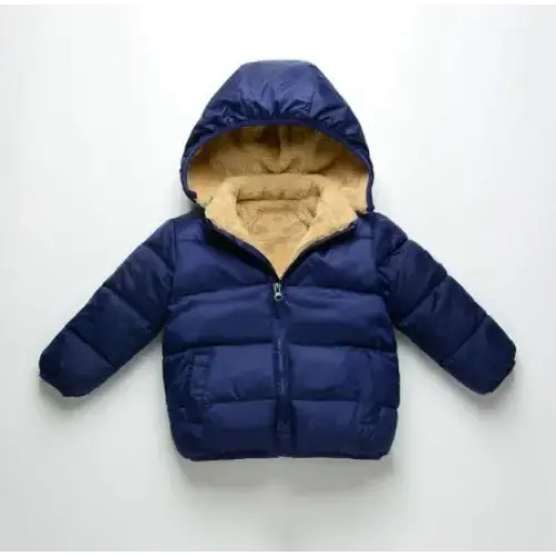 CuddleCoat: Soft Lambskin for Little Explorers - Navy blue / 90cm