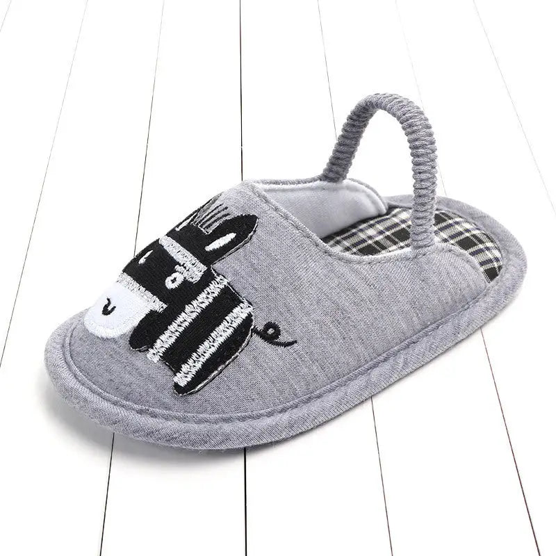 CuddleSteps: Non-Slip Baby Cotton Slippers - Grey / 12