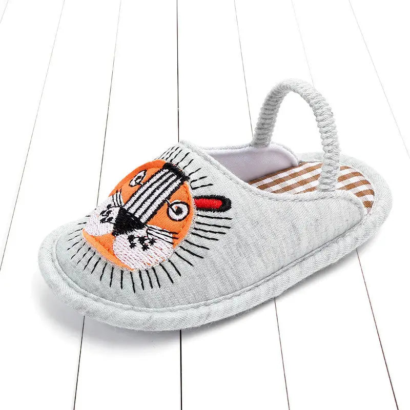 CuddleSteps: Non-Slip Baby Cotton Slippers - Light grey / 13