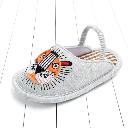 CuddleSteps: Non-Slip Baby Cotton Slippers - Light grey / 13
