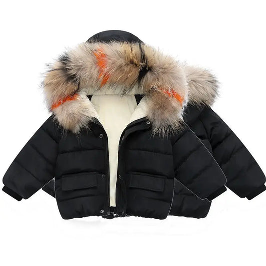 CuddleWrap: Hand-Stuffed Cotton Coat for Baby Girls - Black2 / 100cm