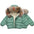 CuddleWrap: Hand-Stuffed Cotton Coat for Baby Girls - Pea green color / 100cm