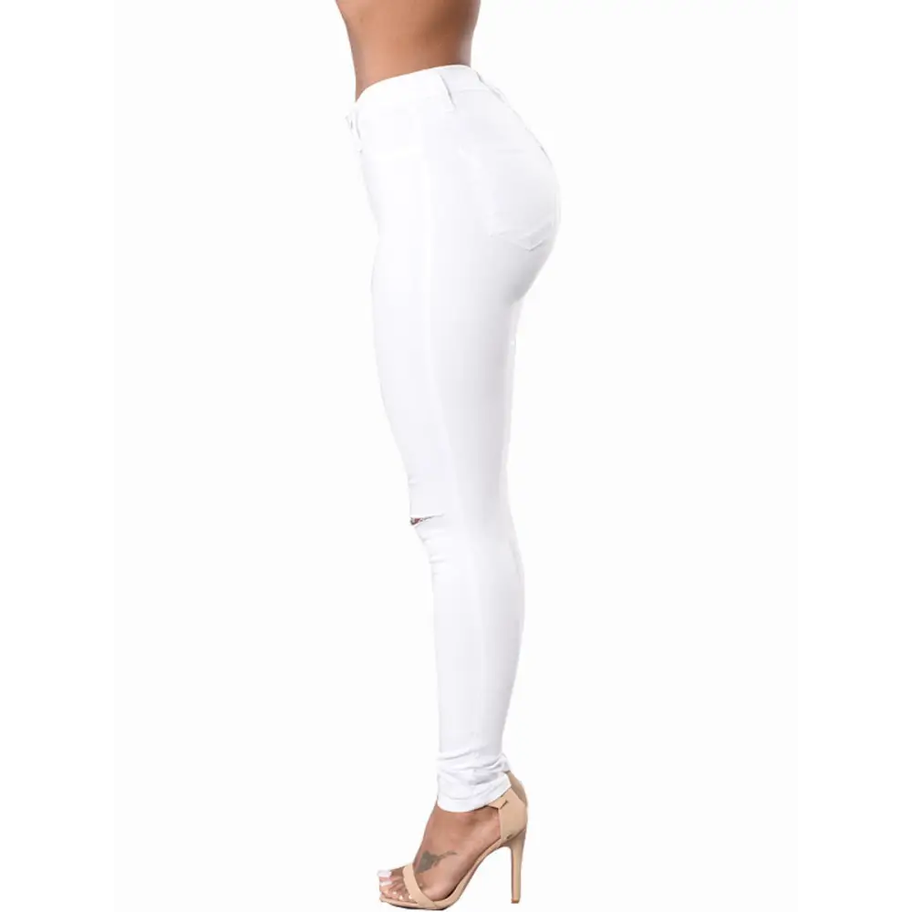 CurveCraft Women’s Ripped Jeggings with Bag Pocket