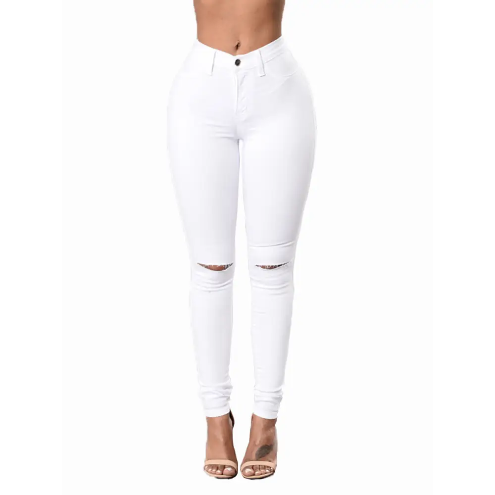 CurveCraft Women’s Ripped Jeggings with Bag Pocket