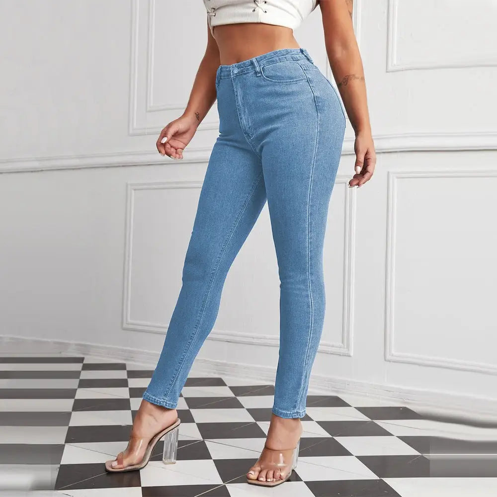 CurveHug High Waist Pants - Light Blue / XS
