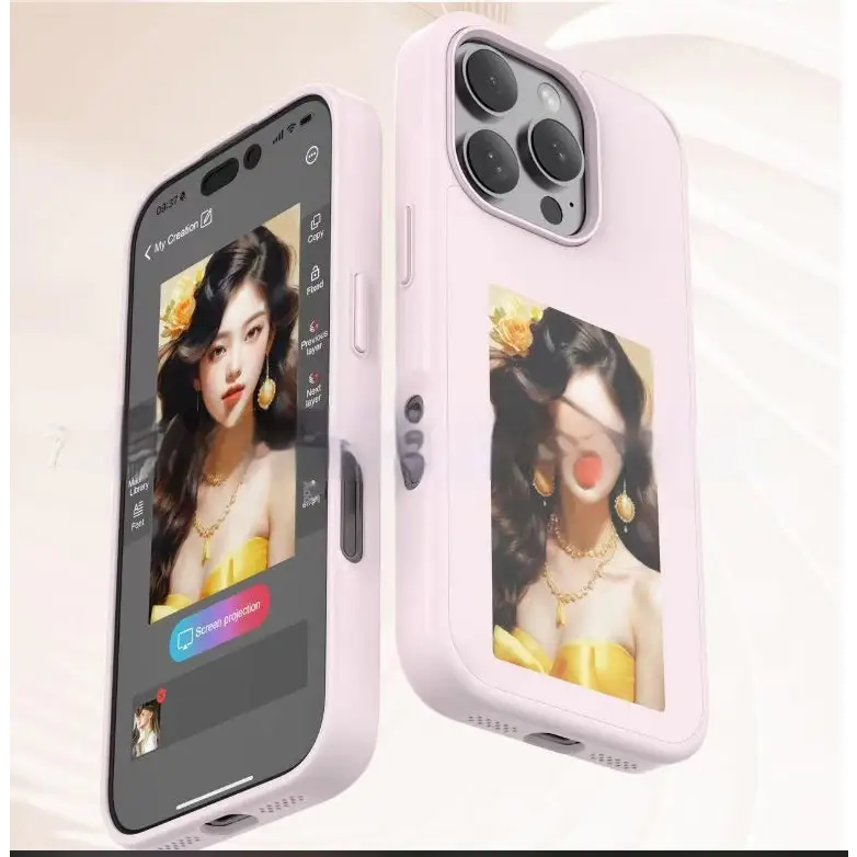 Customizable NFC Phone Case with INKZONE App Image Projection Pink / Apple 14