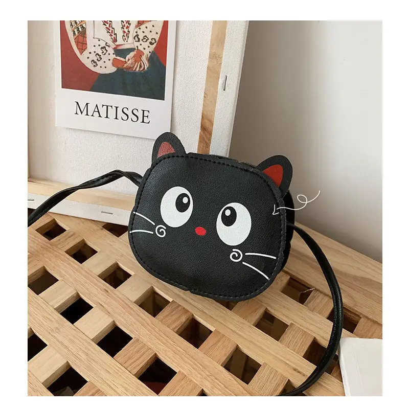 Cute One-Shoulder Messenger Bag - Black