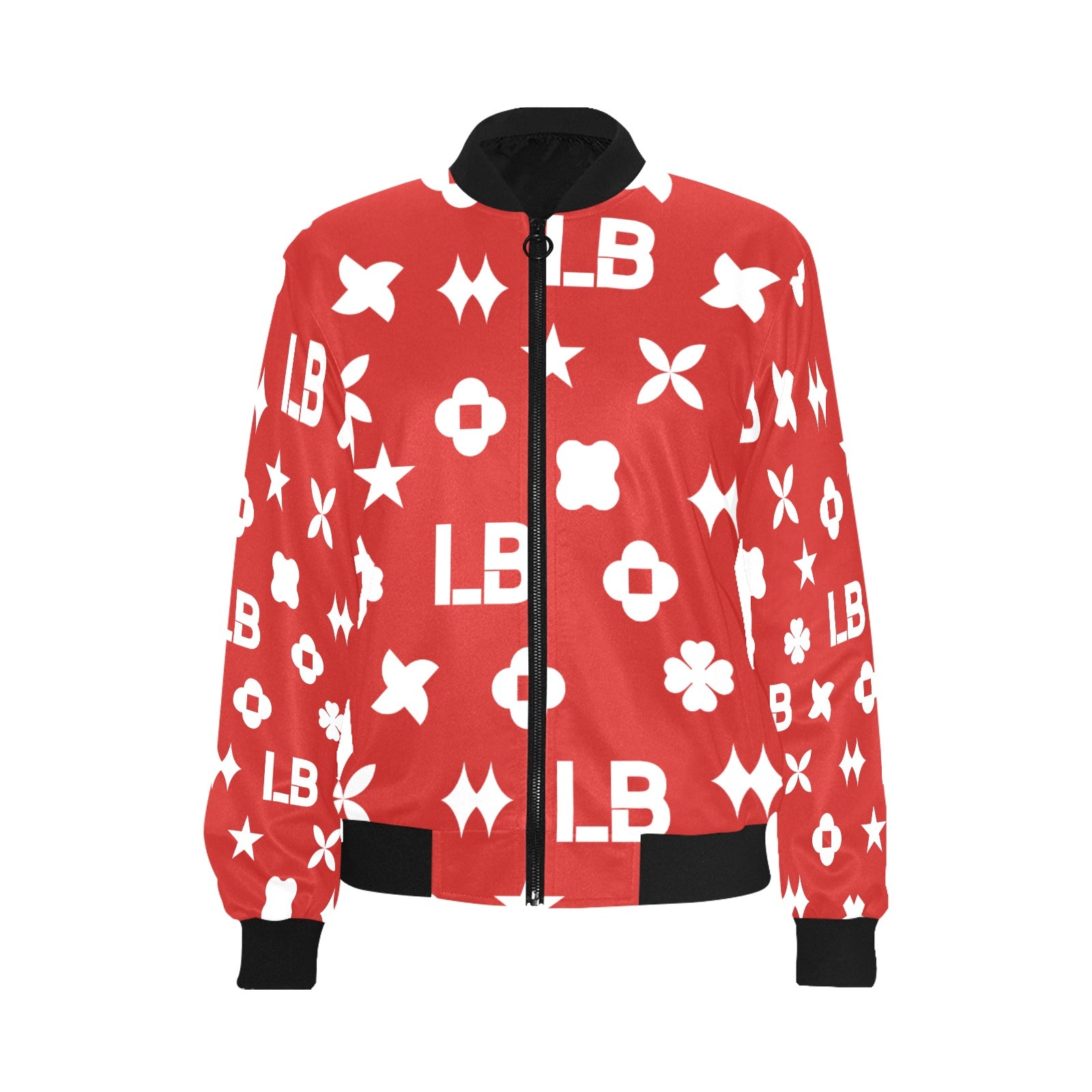 Women's All Over Print Bomber Jacket(Model H36) - LauBelle Brand