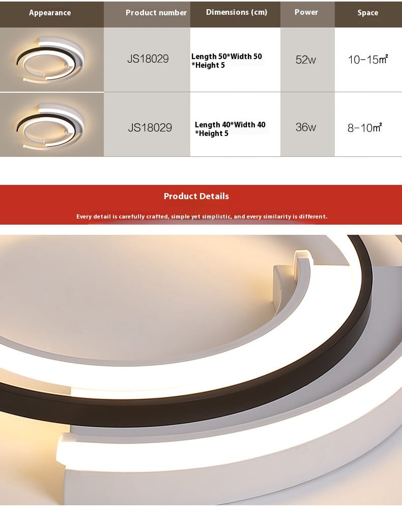 Volkswagen Modern White LED Ceiling Light for Home and Hotel Rooms