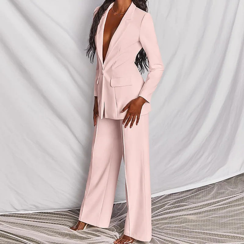 Elegance Duo: Spring Blazer & Pants Set for Women - LauBelle Brand