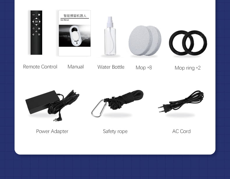 Window Cleaner Robot with 5600Pa Suction for Glass and Tiles