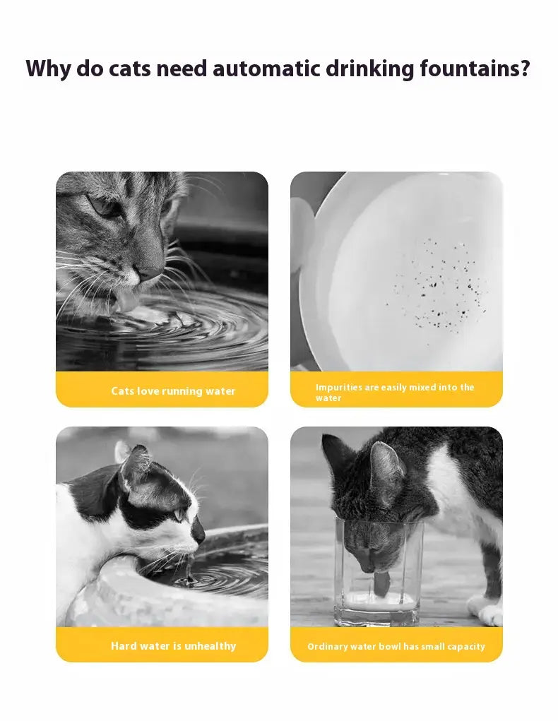 Cartoon Kitty Pet Ceramic Water Fountain