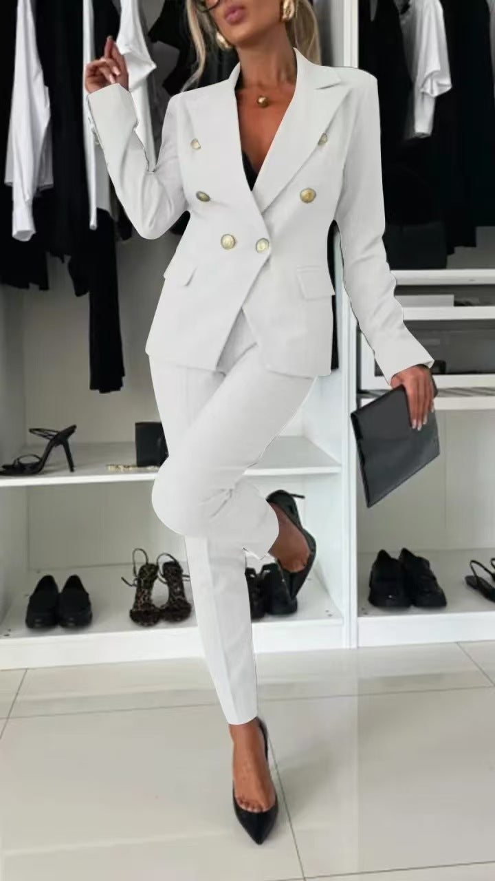 ChicMatch Women's Office Suit: Lapel Jacket & Trousers - LauBelle Brand