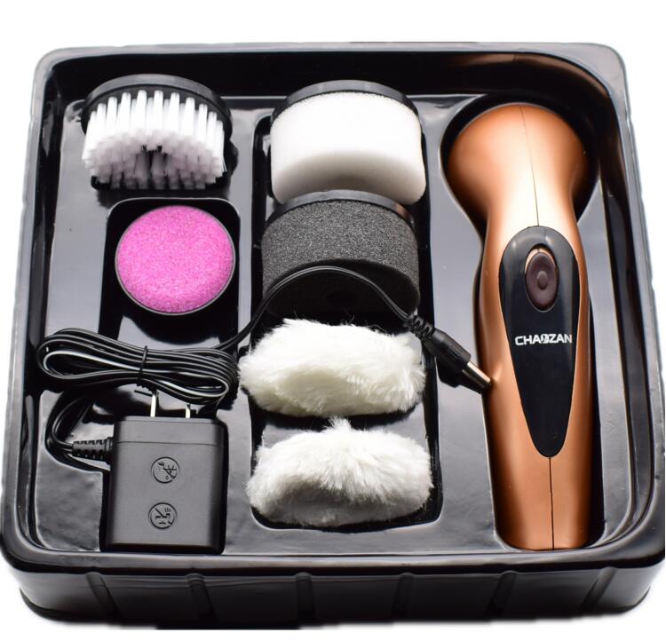 LuxeShine Electric Shoe Polisher Red Gold Edition