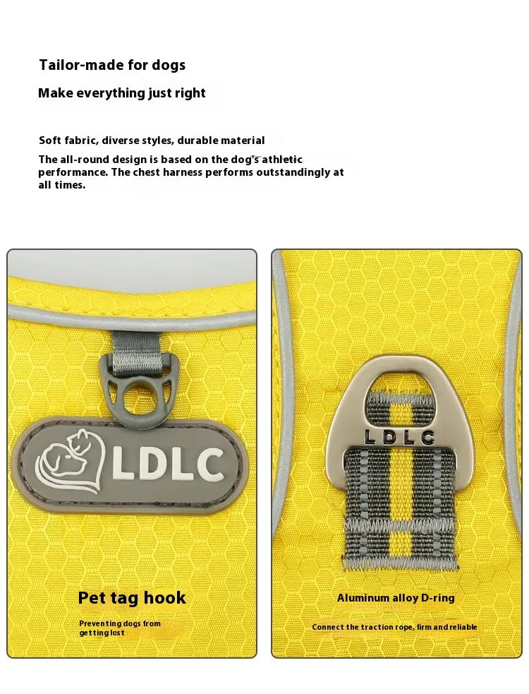 QS 076 Nylon Pet Chest Strap with Chain Ring and Rope Packing