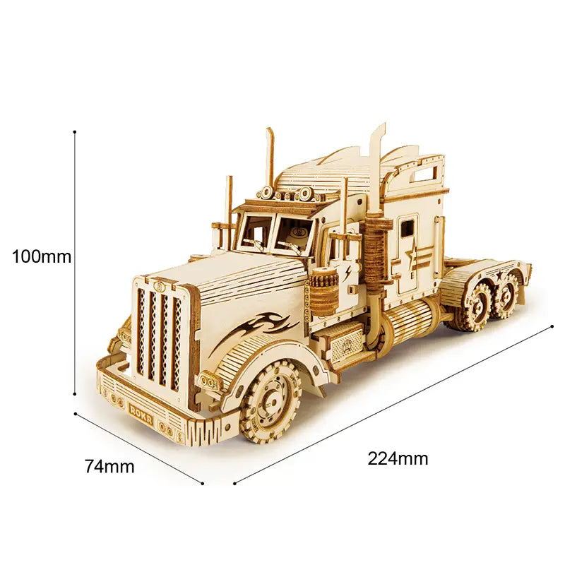 Robotime Wooden Train DIY Model Kit 308 Pieces for Ages 7 and Up