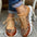 Platform Low-top Casual Shoes Round Toe Front Lace-up Color Matching - LauBelle
