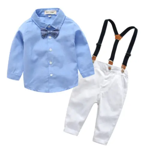 Dapper Kids’ Bow Tie Bib Pant Suit - White / 100cm