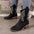 Fashion Chunky-heeled Pointed Toe Boots Winter Ethnic Style Embroidered Mid-Tube Western Shoes Women - LauBelle