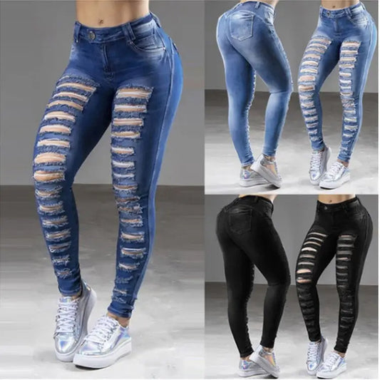 Denim Dark High Waist Jeans for Women