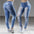 Denim Dark High Waist Jeans for Women - Light blue / S