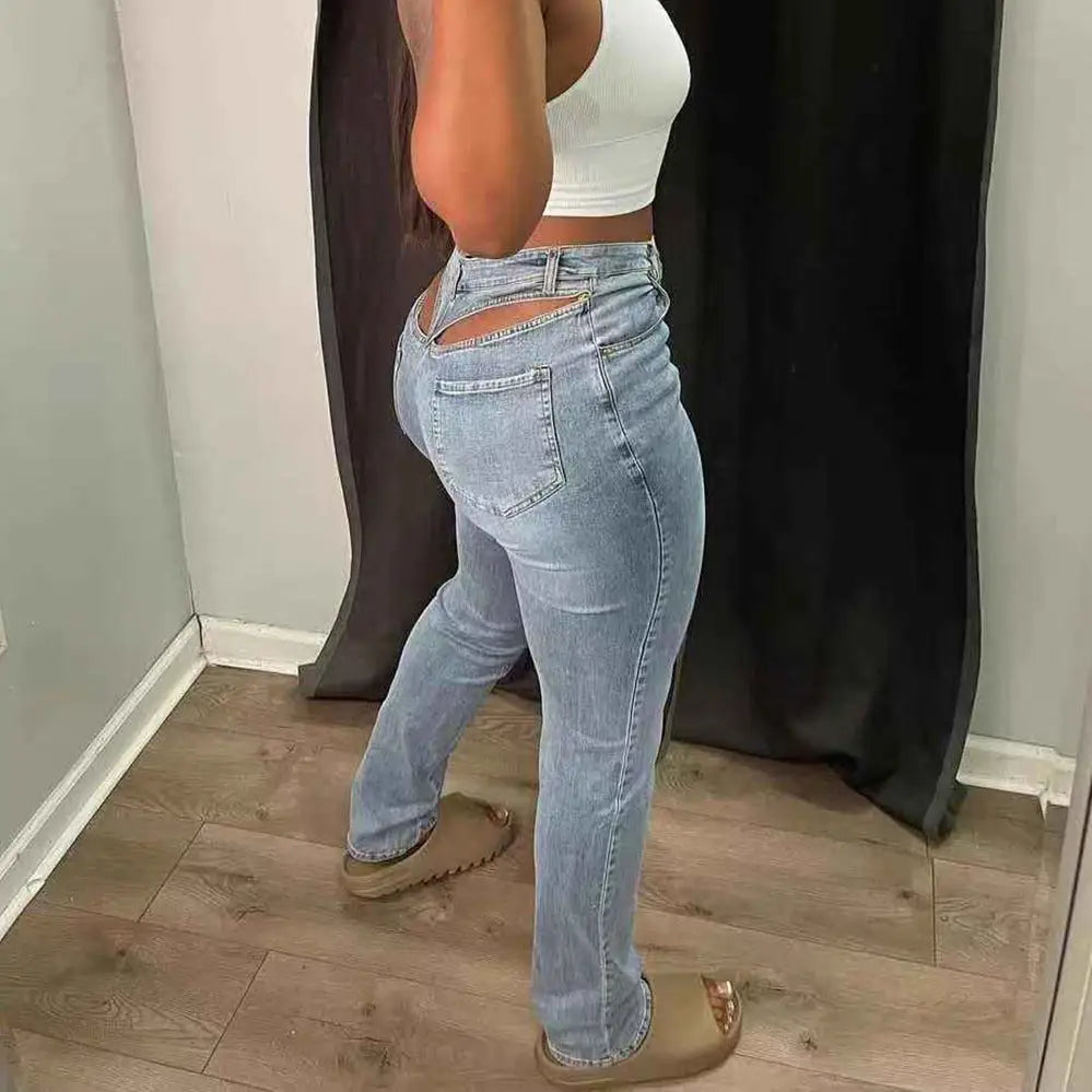 Denim Hollow Stretch Leggings