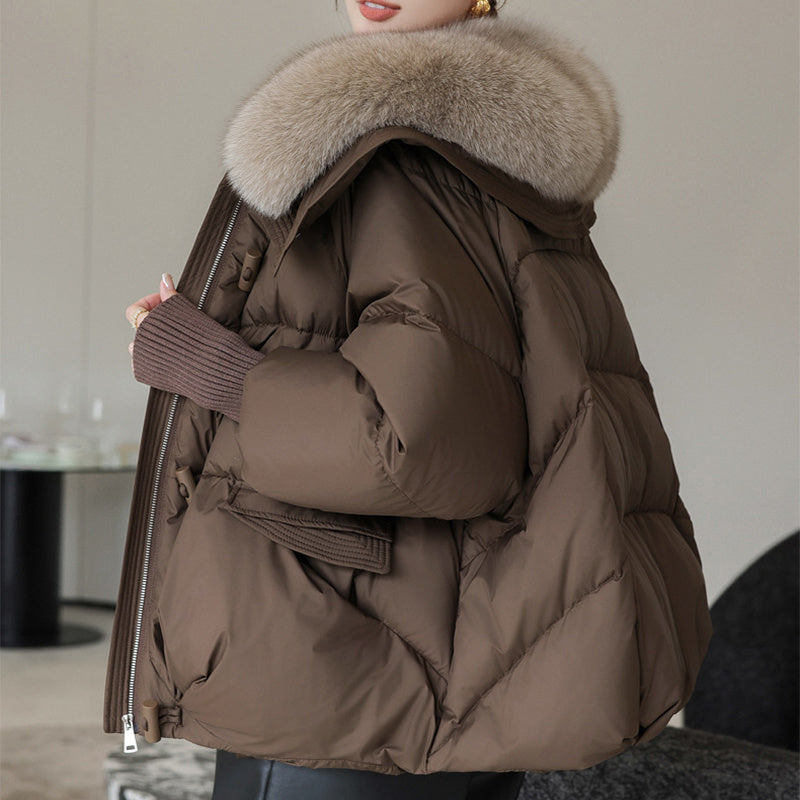 CozyFluff Women's Short Fur Collar Jacket - LauBelle Brand