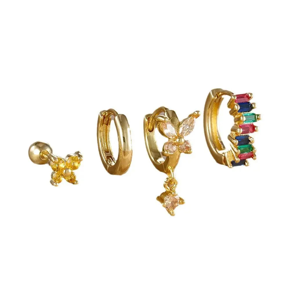 Diamond Butterfly Ear Set with Sparkling Diamonds
