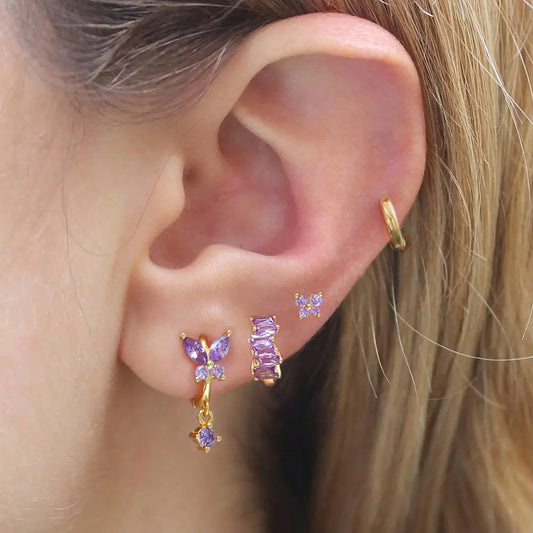 Diamond Butterfly Ear Set with Sparkling Diamonds