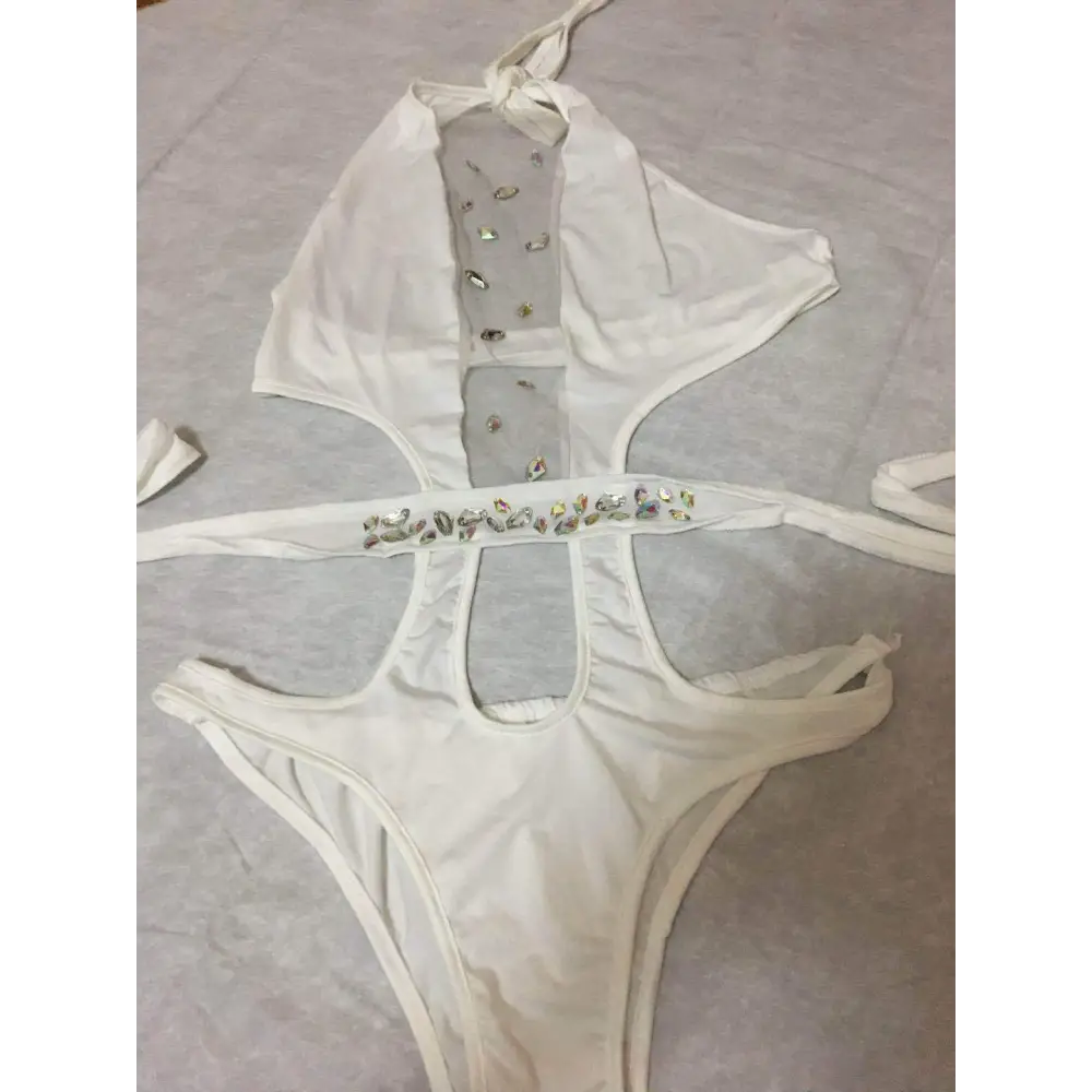 Diamond One-piece See-through Cutout Swimsuit