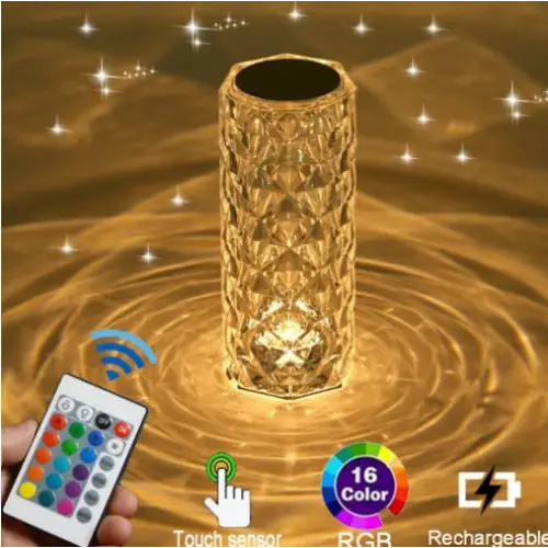 Diamond Style RGB16 Color Touch Night Light with Remote Control